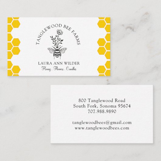 蜂蜜とフローラ蜂蜜 名刺 (正面/裏面)