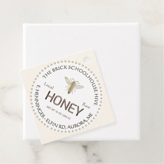 蜂蜜と栄養の事実金ゴールドアイボリーラベル フェイバータグ (インサイチュ)