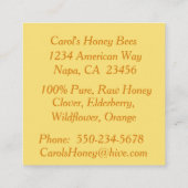蜂蜜と花の新鮮な蜂蜜Apiar名刺 スクエア名刺 (裏面)