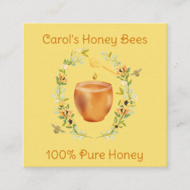 蜂蜜と花の新鮮な蜂蜜Apiar名刺 スクエア名刺
