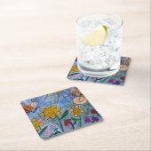 蜂蜜と花 スクエアペーパーコースター (インサイチュ)