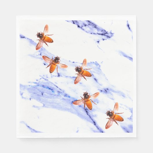 蜂蜜と青の大理石 スタンダードランチョンナプキン (正面)