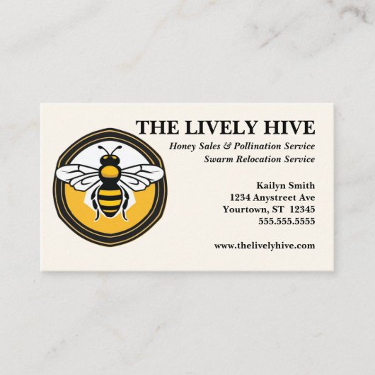 蜂蜜と養蜂のビジネスカード 蜂蜜販売 名刺 (正面)