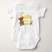 蜂蜜のくまおよび蜂の蜜蜂がのどれある場合もあるようにかわいい ベビーボディスーツ (裏面)