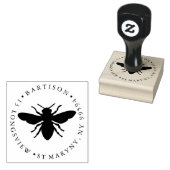 蜂蜜のまわりにラウンド差出人住所 ラバースタンプ (押印)