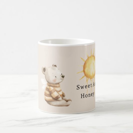 蜂蜜のような優しいクマ太陽 コーヒーマグカップ (中央)