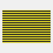 蜂蜜のハートとハニカムパターンのラッピング ラッピングペーパーシート (正面3)