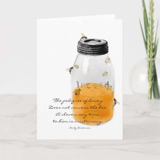 蜂蜜のメッセージカード-エミリー・ディキンソンの系統 カード (正面)