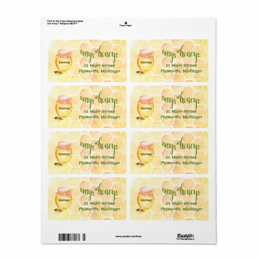 蜂蜜の出荷ラベル ラベル (フルシート)