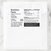 蜂蜜の名前の栄養事実ラベル 長方形シール (バッグ)