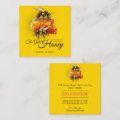 蜂蜜の売り手 – 養蜂家 スクエア名刺 (正面/裏面)