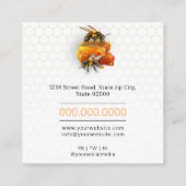 蜂蜜の売り手 – 養蜂家 スクエア名刺 (裏面)