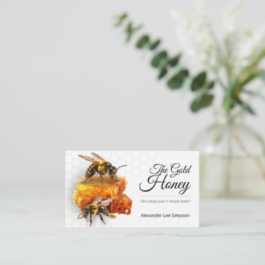 蜂蜜の売り手 – 養蜂家 名刺 (スタンド正面)