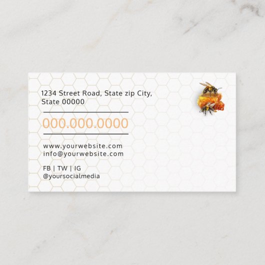 蜂蜜の売り手 – 養蜂家 名刺 (裏面)