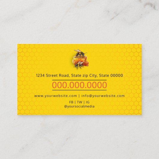 蜂蜜の売り手 – 養蜂家 名刺 (裏面)