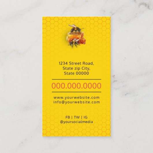 蜂蜜の売り手 – 養蜂家 名刺 (裏面)