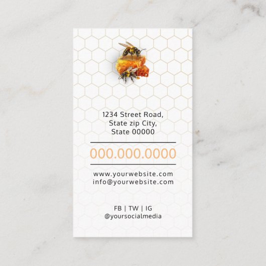 蜂蜜の売り手 – 養蜂家 名刺 (裏面)