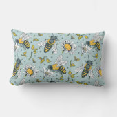 蜂蜜の多くのハチのパターン ランバークッション (正面)