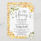 蜂蜜の小さなベビーシャワー招待状 招待状 (正面/裏面)