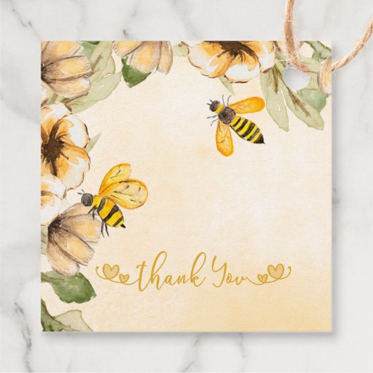 蜂蜜の小さな蜂蜜の途中に蜂蜜の赤ちゃんシャワー フェイバータグ (裏面)