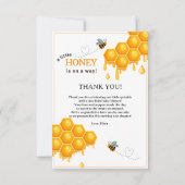 蜂蜜の少し行く途中のハニカムの赤ちゃんシャワー サンキューカード (正面)