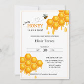 蜂蜜の少し行く途中のハニカムの赤ちゃんシャワー 招待状 (正面)