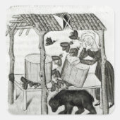 蜂蜜の採集 スクエアシール (正面)