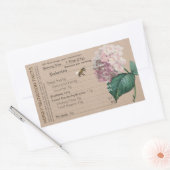 蜂蜜の栄養ファクトあじさいハネビークラフト 長方形シール (封筒)