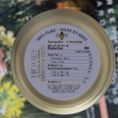 蜂蜜の栄養事実によって作られた100%純粋 ラウンドシール