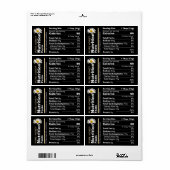 蜂蜜の栄養事実ラベルブラック金ゴールドデイジー ラベル (フルシート)