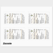 蜂蜜の栄養事実ラベル2020ヴィンテージビー金ゴールド 長方形シール (シート)