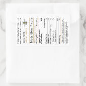 蜂蜜の栄養事実ラベル2020ヴィンテージビー金ゴールド 長方形シール (バッグ)