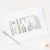 蜂蜜の栄養事実ラベル2020ヴィンテージビー金ゴールド 長方形シール (封筒)