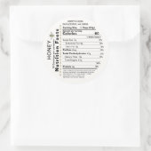 蜂蜜の栄養事実丸ラベルのApiary Name Bee ラウンドシール (バッグ)