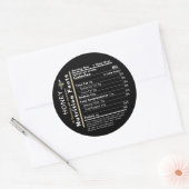 蜂蜜の栄養事実丸ラベル黒ビー ラウンドシール (封筒)