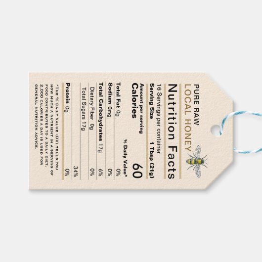 蜂蜜の栄養 ギフトタグ (正面(横))