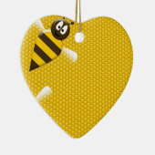 蜂蜜の櫛のイエロー・ゴールドの蜂の蜂パターン芸術 セラミックオーナメント (右)