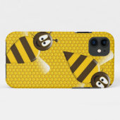 蜂蜜の櫛のイエロー・ゴールドの蜂の蜂パターン芸術 Case-Mate iPhoneケース (裏面(横))