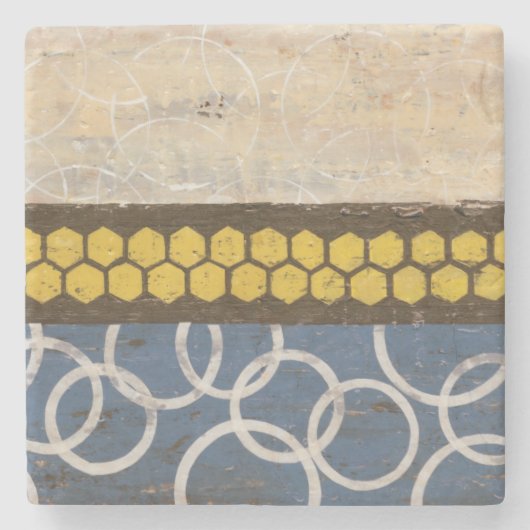 蜂蜜の櫛の抽象芸術I ストーンコースター (正面)