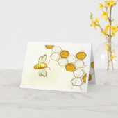 蜂蜜の櫛の挨拶状 カード (黄色い花)