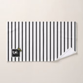 蜂蜜の櫛|のモノグラムが付いている女王バチのストライプ バスタオルセット (ハンドタオル)