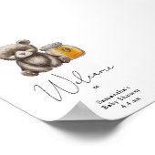 蜂蜜の瓶とクマ – ウェルカムフォームボード ポスター (角)