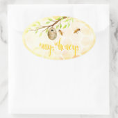 蜂蜜の瓶のステッカー 楕円形シール (バッグ)