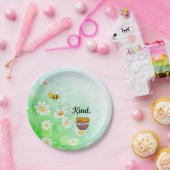 蜂蜜の種類フローラ緑の昆虫漫画文字 ペーパープレート (パーティー)