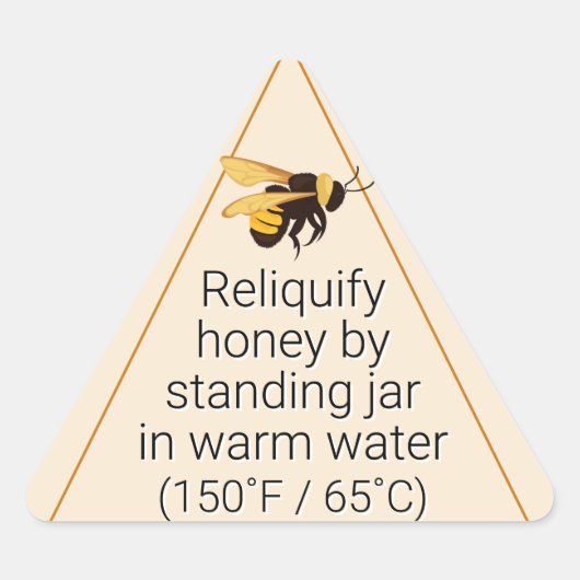 蜂蜜の結晶化情報 三角形シール (正面)