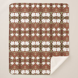 蜂蜜の茶色の花の毛布 シェルパブランケット