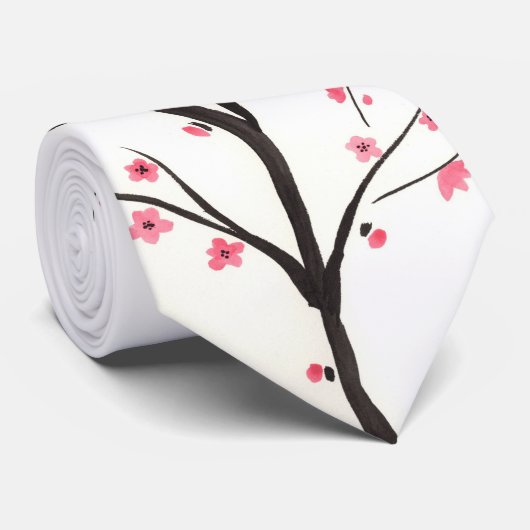 蜂蜜の蜂および桜のタイ ネクタイ (ロール)