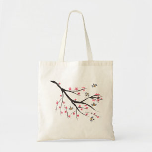蜂蜜の蜂および桜 トートバッグ