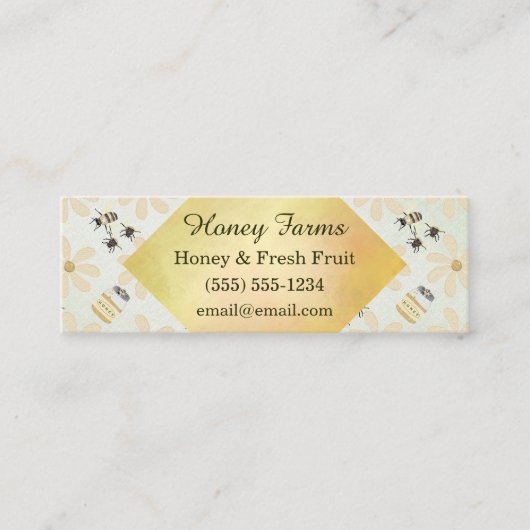 蜂蜜の蜂および花 スキニー名刺 (正面)