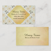 蜂蜜の蜂および花 名刺 (正面/裏面)